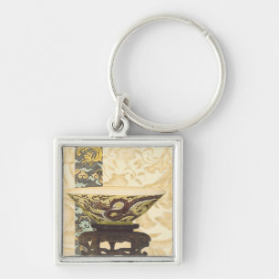Asiatische Tapisserie mit Schüssel-und Schlüsselanhänger