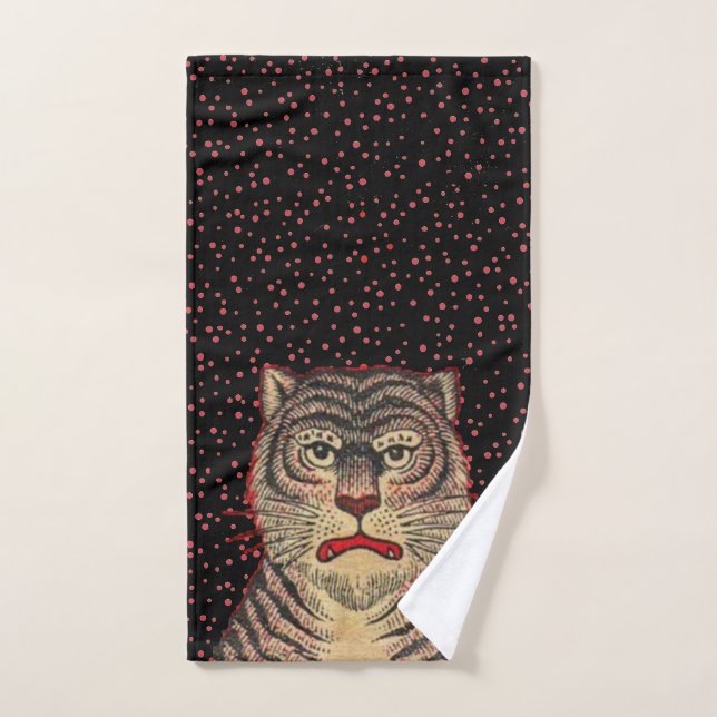 Asiatische Tigerfront Schwarze Streifen rote Punkt Handtuch (Handtuch)
