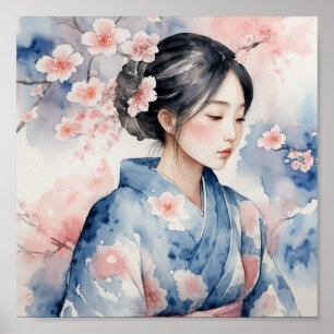 Asiatische Wasserfarbe Poster