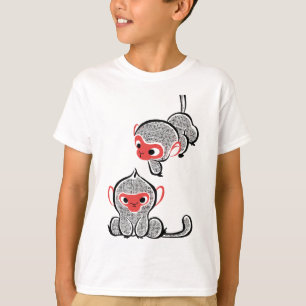 Asiatischer Affe Duo: Sitzen und Klettern T-Shirt