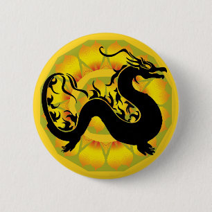 Asiatischer Drache Button