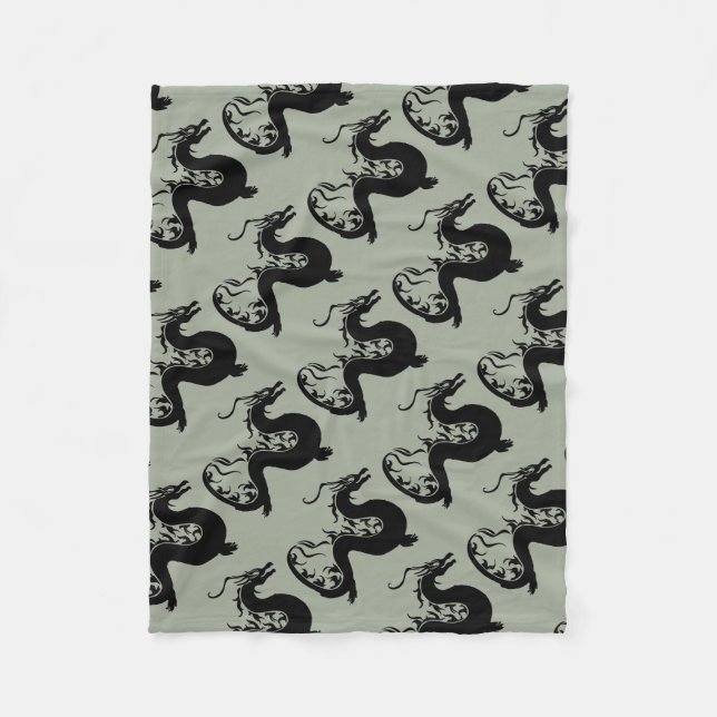 Asiatischer Drache Fleecedecke (Vorderseite)