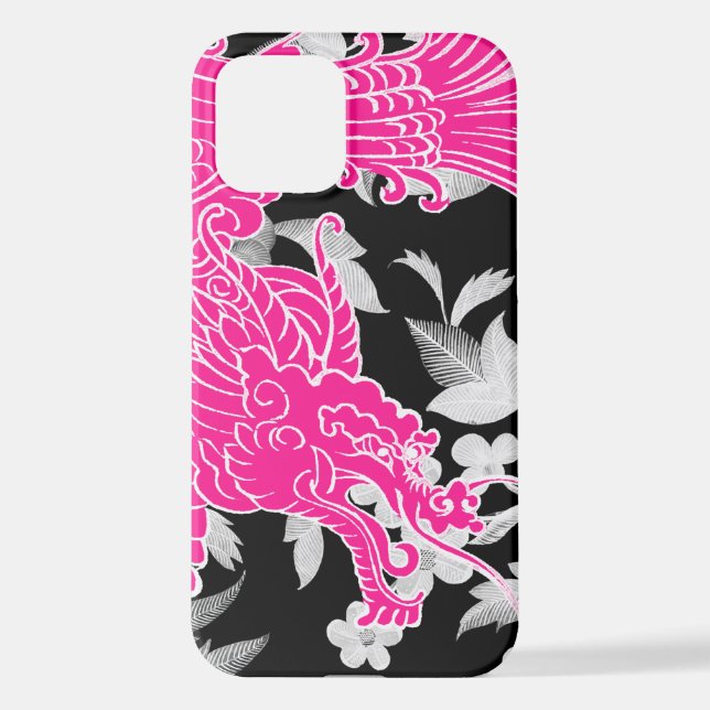 Asiatischer Drache - Rosa am Schwarzen Meer iPhone 12 Hülle (Rückseite)