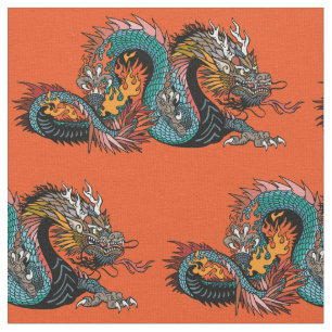 Asiatischer Drache Stoff