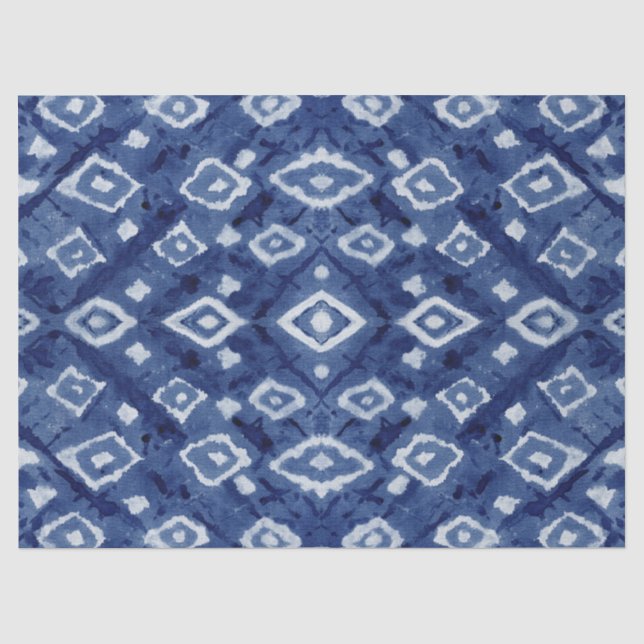 Asiatischer Einfluss der Shibori-Gefärbte Krawatte Seidenpapier (Vorderseite)