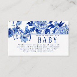 Asiatischer Einfluss von Navy in Blue Floral Bird  Begleitkarte