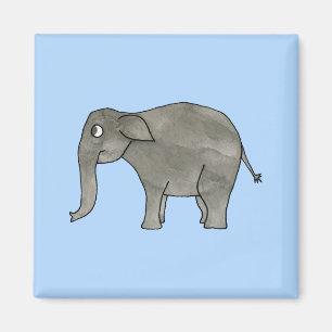 Asiatischer Elefant, hellblau. Magnet