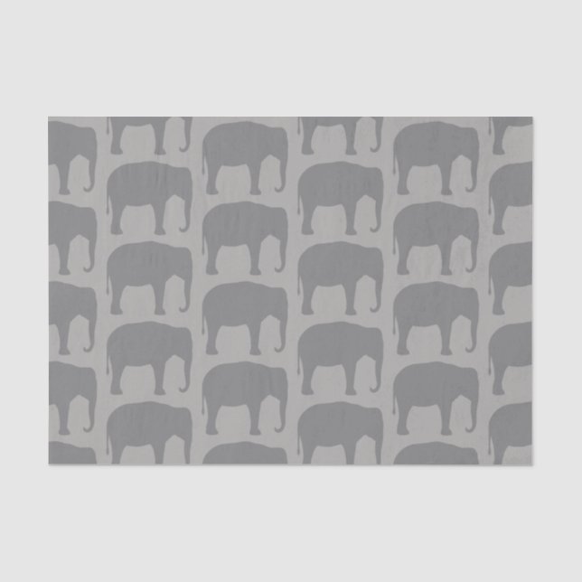 Asiatischer Elefant-Silhouette-Muster Seidenpapier (Vorderseite)