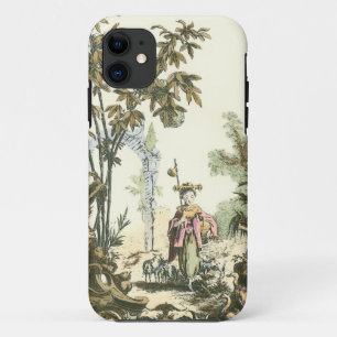 Asiatischer Garten mit Frau und Tieren iPhone 11 Hülle