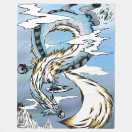 Asiatischer Mystischer Drache Fleecedecke