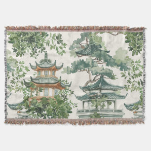 Asiatischer Pagoden-Üppiger Botanischer Wald Decke