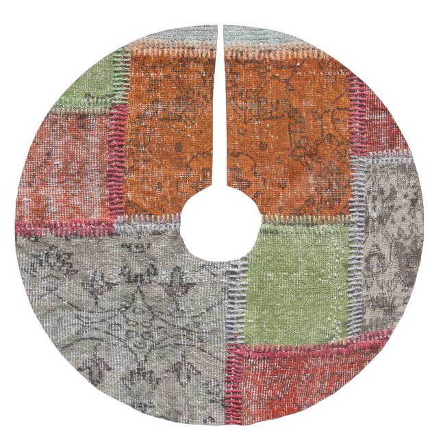 Asiatischer Patchwork-Teppich, Istanbul-Detail Polyester Weihnachtsbaumdecke (Vorderseite)