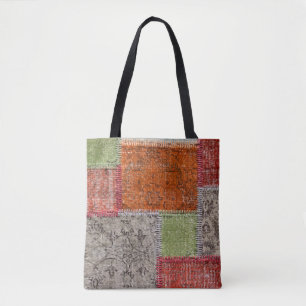 Asiatischer Patchwork-Teppich, Istanbul-Detail Tasche