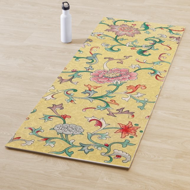 Asiatischer Pink Peony Garden auf Pastell Butter G Yogamatte (Beispiel)