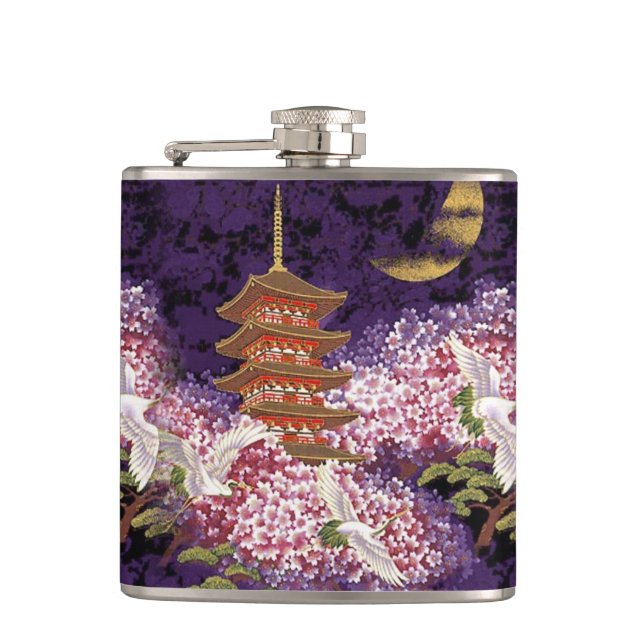 Asiatischer Tempel Flachmann (Vorderseite)