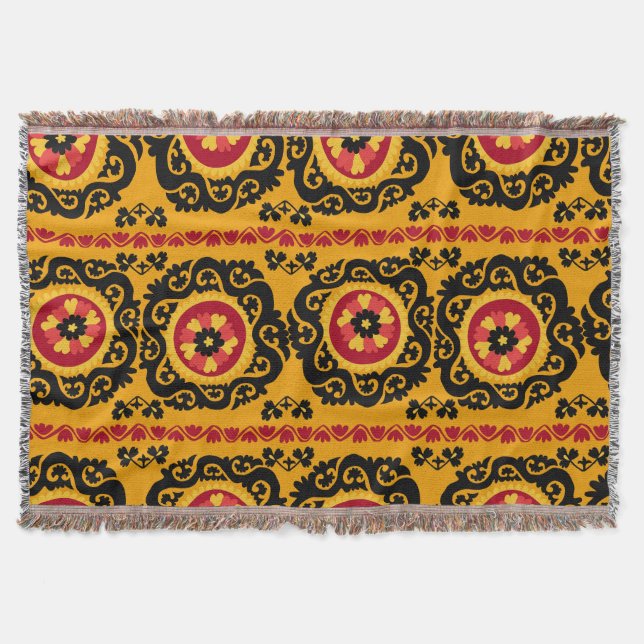 Asiatischer Teppich Suzanne: Traditionelle Sticker Decke (Vorderseite)
