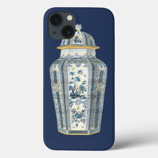 Asiatischer Urner in Blau und Weiß Case-Mate iPhone Hülle (Rückseite)