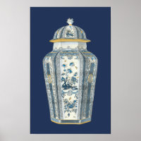 Asiatischer Urner in Blau und Weiß