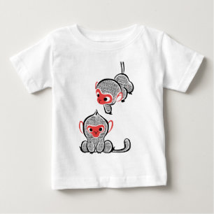 Asiatisches Affen-Duo: Sitzend und Kletternd Baby T-shirt