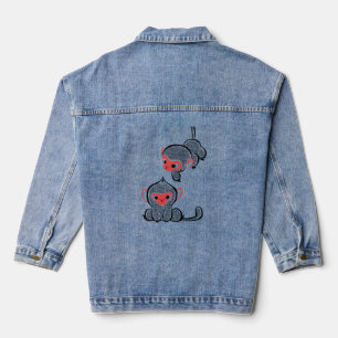 Asiatisches Affen-Duo: Sitzend und Kletternd Jeansjacke