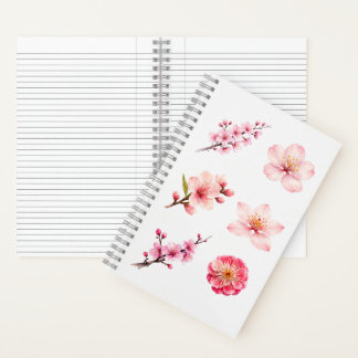 Asiatisches Blüten-Aquarell-Notizbuch Notizbuch