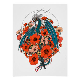 Asiatisches Drachen-Logo Poster