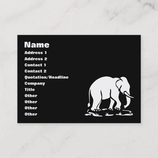 Asiatisches Elefant-voran thailändisches Visitenkarte (Vorderseite)