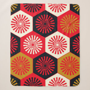 asiatisches Floral Hexagonal-Muster Sherpadecke