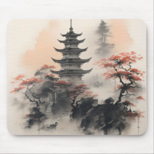 Asiatisches Gebäude Natur Mousepad