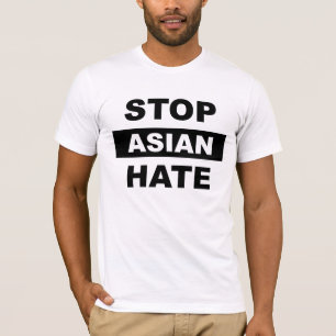 Asiatisches Hass-Anti-Rassismus-Slogan-Schwarzes L T-Shirt