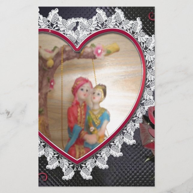 Asiatisches Hochzeitskaffee zum Heart Swing Art Pr Briefpapier (Vorderseite)