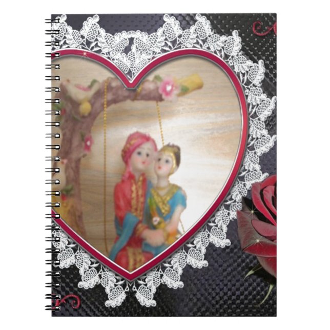Asiatisches Hochzeitskaffee zum Heart Swing Art Pr Notizblock (Vorderseite)