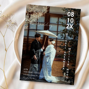 Asiatisches japanisches Konzeptfoto Hochzeit  Einladung