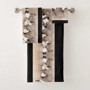 Asiatisches Kran-Vogel-wild lebende Tiere Okyo Badhandtuch Set