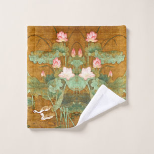Asiatisches Lotos-Blume Lilypad Badhandtuch Set