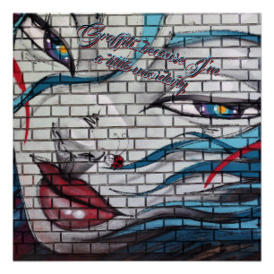 Asiatisches Mädchen Graffiti Poster