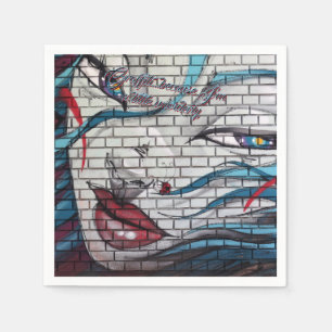 Asiatisches Mädchen Graffiti Serviette