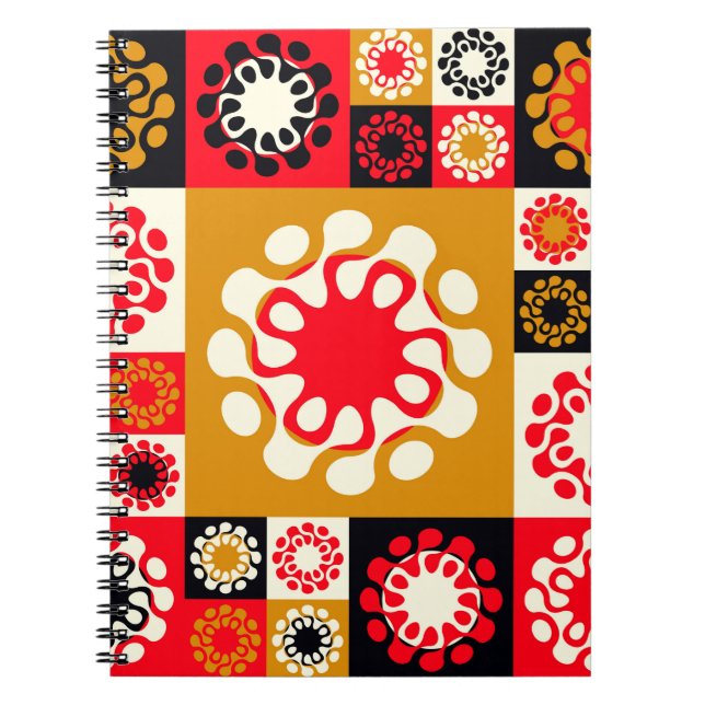 asiatisches Mosaik mit stilisierten Blume in Notizblock (Vorderseite)