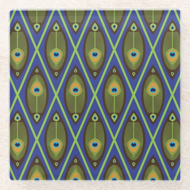 Asiatisches Muster Glasuntersetzer (Vorderseite)