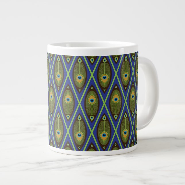 Asiatisches Muster Jumbo-Tasse (Vorderseite Rechts)