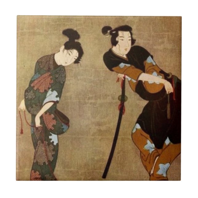 Asiatisches Paar Fliese (Vorderseite)