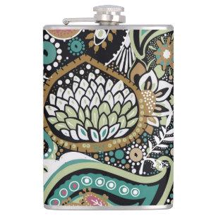 Asiatisches Paisley: modernes nahtloses Design. Flachmann