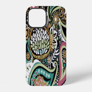 Asiatisches Paisley: modernes nahtloses Design. iPhone 12 Hülle