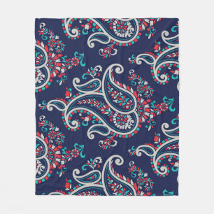 Asiatisches Paisley: Traditionelles nahtloses Desi Fleecedecke