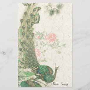 Asiatisches Pfau-Vogel-Tier-Tier-Briefpapier Briefpapier