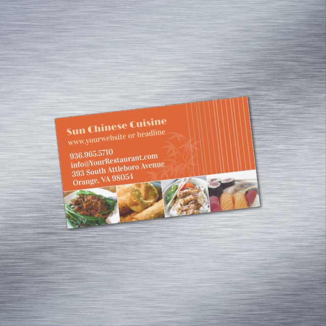 Asiatisches Restaurant Magnetische Visitenkarte (Beispiel)