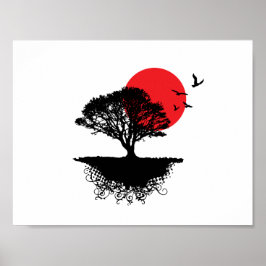 Asiatisches Sonnenaufgangsposter Poster