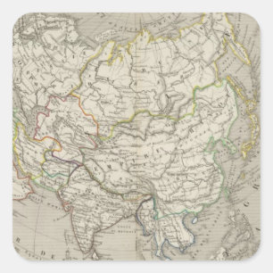Asien 11 quadratischer aufkleber