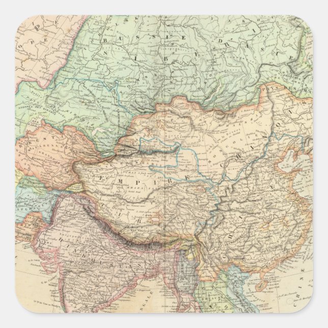 Asien 25 quadratischer aufkleber (Vorderseite)