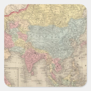 Asien 28 quadratischer aufkleber